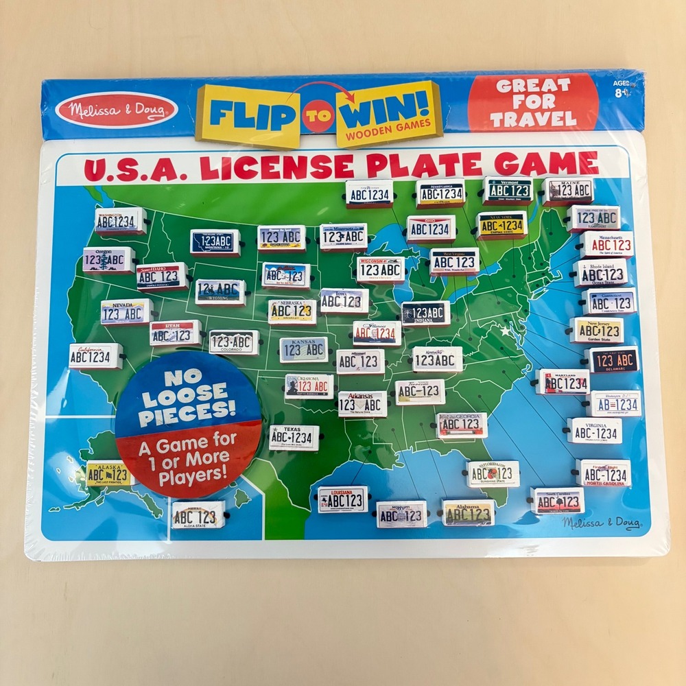 Melissa & Doug USA License Plate Game Kids NEW Travel Family Car Trip Activity